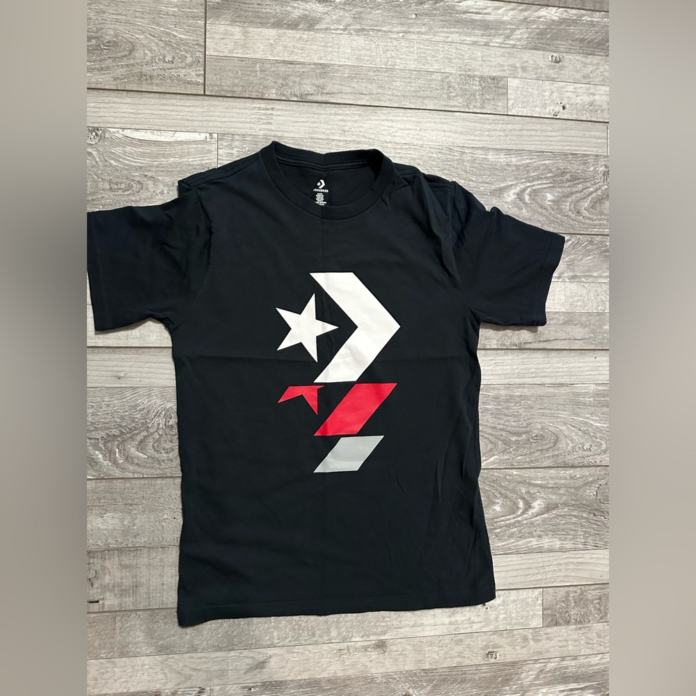 CONVERSE REPEATED STAR CHEVRON‎ TEE T-SHIRT BLACK MEN’S SIZE XS COTTON
